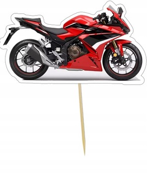 Topper na tort MOTOR czerwony Ścigacz Dekoracja