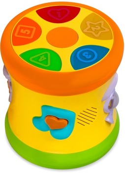 ИНТЕРАКТИВНЫЙ БАРАБАН ДЛЯ МАЛЫШЕЙ ИГРАЮЩИЙ ИНСТРУМЕНТ LED +10 месяцев