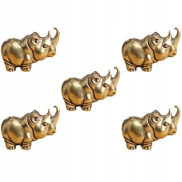 Rhinoceros Toy Copper Ware Brązowe bibeloty 5 szt