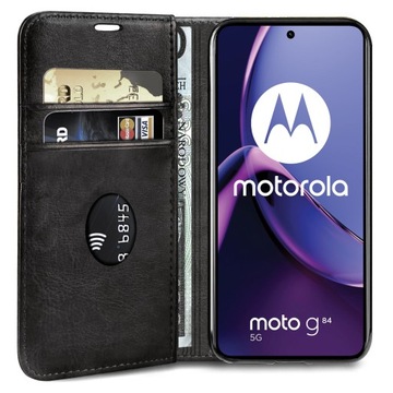 КОЖАНЫЙ ЧЕХОЛ С МАГНИТОМ ДЛЯ MOTOROLA MOTO G84 5G + СТЕКЛО