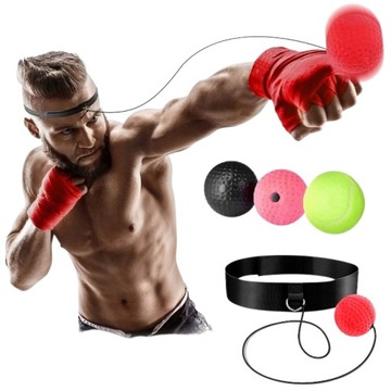 3x Piłka Refleksowa REFLEX BALL refleksówka MMA do TRENING Boksu GRUSZKA