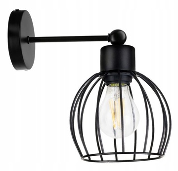 LAMPA KINKIET E27 ścienny stały loft drut KULA