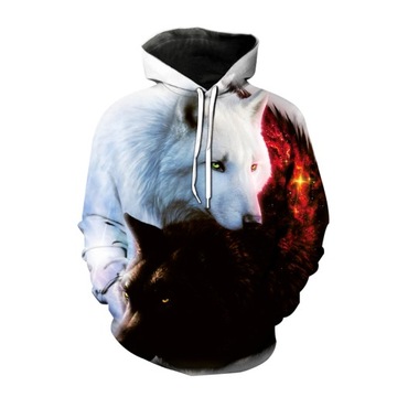 HOODIE 2023 wiosna nowe mody bluzy zwierząt wilk 3