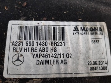 PODBĚH ZADNÍ PRAVÉ MERCEDES SL R231 W231