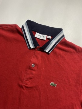 LACOSTE SPORT slim fit BAWEŁNINE ORYGINALNE CZERWONE POLO rozmiar L