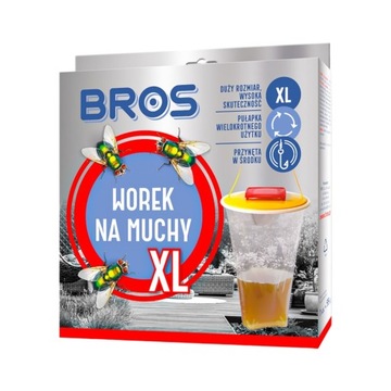BROS WOREK NA MUCHY XL Z PRZYNĘTĄ WABIĄCY PUŁAPKA WIELOKROTNEGO UŻYTKU 8L