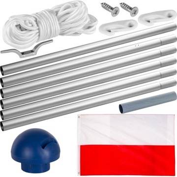 ФЛАГОВАЯ МАЧТА 6,5 М ALU ФЛАГОВАЯ МАЧТА + ФЛАГ PL