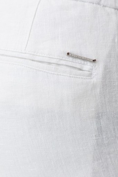 Białe lniane spodnie casual rozmiar 170/94