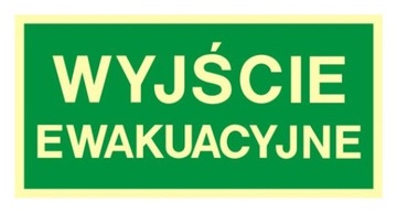 Wyjście ewakuacyjne tabliczka tablica PCV 20x40