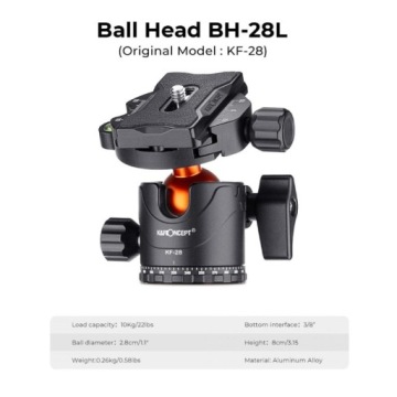 Карбоновый фотоштатив K&F с шаровой головкой 28 мм (KF09.093v2)