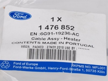 КАБЕЛЬ ОБОГРЕВАТЕЛЯ FORD S-MAX MK1 GALAXY MK3 _ 1476852 _ 6G91-19236-AC