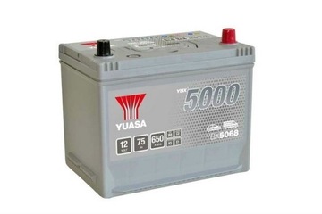 Akumulator Yuasa YBX5068 75Ah, 75 Ah, 650A, 269x174x225, P+