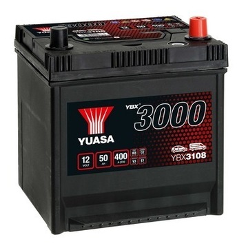 Akumulator Yuasa YBX3108 50Ah 400A ze stopką Bezpieczna przesyłka