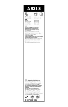 ПЕРЕДНИЕ ДВОРНИКИ BOSCH AEROTWIN OPEL ASTRA H