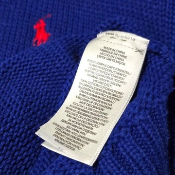 Sweter bawełniany Polo Ralph Lauren niebieski 2XL