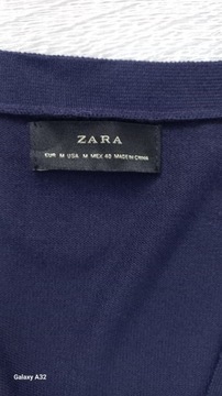 ZARA Man Kardigan granatowy M wiskoza sweter 