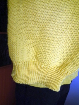 Sweter uniseks z dzianiny bawełnianej jedyny żółty