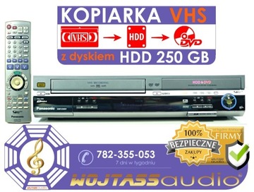 Nagrywarka kopiarka VHS na DVD z HDD PANASONIC 