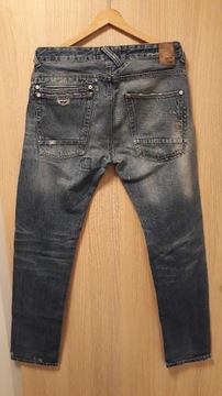 spodnie męskie jeansy z przetarciami PULL&BEAR 42