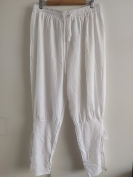 Spodnie białe alladynki sznurowane 52