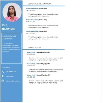 Gotowy szablon CV-wzór dla pracowników biurowych