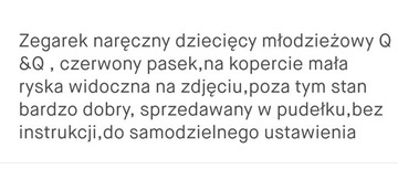 Zegarek naręczny dziecięcy młodzieżowy Q &Q 