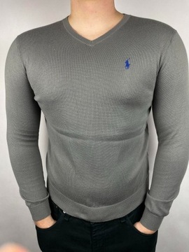 Sweter w serek Polo Ralph Lauren Szary (Rozmiar M)