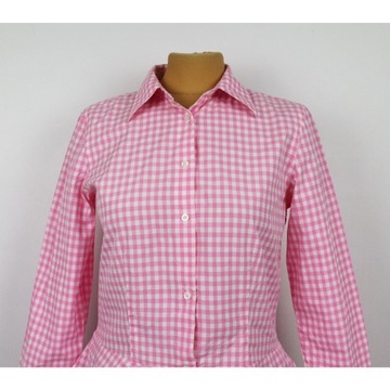 Ralph Lauren różowa koszula w krate z baskinką XS