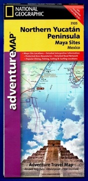Jukatan Meksyk - mapa podróżnicza przygodowa