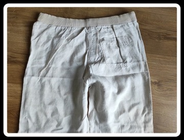 Wallis Jasne lniane spodnie damskie 40 L 100% LEN