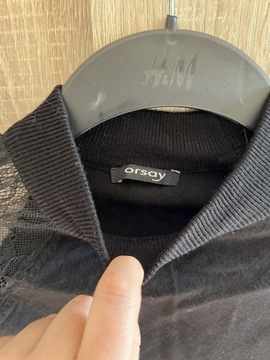 Orsay sweter czarny S 36 koronka