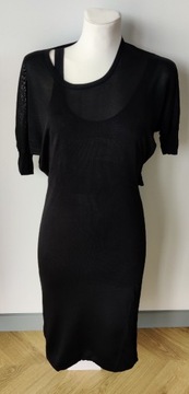 Calvin Klein dwuczęściowa sukienka czarna 36 S