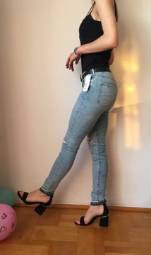 Nowe spodnie z dziurami jeansy dżinsy H&M 40 30/32 low
