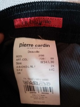Pierre Cardin czarne spodnie sztruksowe  34/30