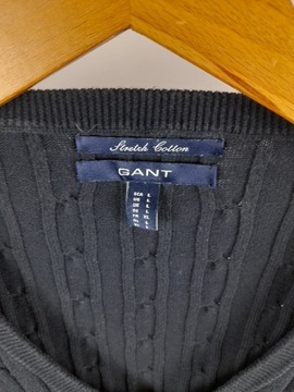 Sweter z dekoltem V Warkocz Gant - Rozmiar L