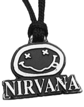 metalowy naszyjnik wisiorek medalion Nirvana Smile