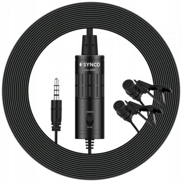Podwójny mikrofon krawatowy Synco S6D kabel 6m