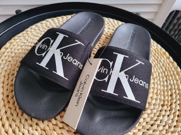 Calvin Klein Jeans Klapki Slide Monogram Co Black