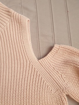 NEXT różowy sweter z wycięciami na ramionach r.38