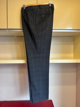 Massimo Dutti szary garnitur krata