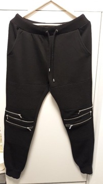 bawełniane spodnie męskie dresowe HELIUM M zamki