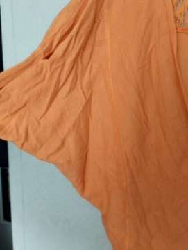 Pomarańczowe wdzianko sweter kimono narzutka r 38