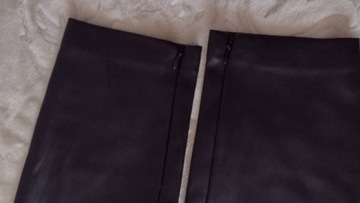 (40/L)ZARA/Skórzane Legginsy z Madrytu,rurki,NOWE 