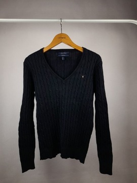 Sweter z dekoltem V Warkocz Gant - Rozmiar L