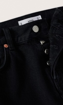 Czarne spodnie jeans Mango prosta nogawka Bella 36