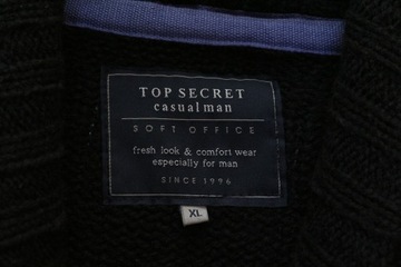 Top Secret Sweter czarny męski office casual  XL