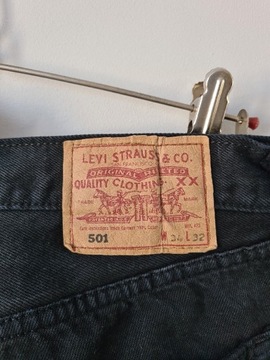 Spodnie dżinsy Levi's 501 vintage czarne