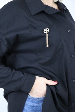 Koszula czarna z brożką z literką B Madness