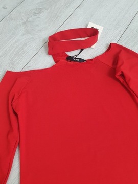 Bik bok czerwona sukienka z chokerem mini XS