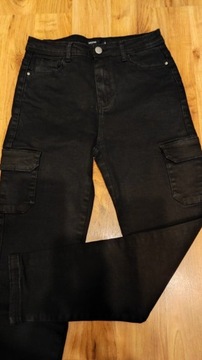 2*Spodnie  jeansowe czarne Cropp rozm 36